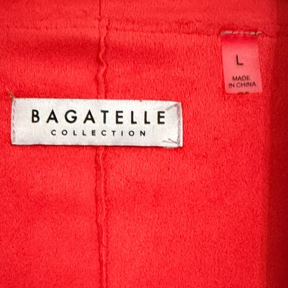 bagatelle Red Open-Front Draped Blazer Jacket Size L - Picture 3 of 5